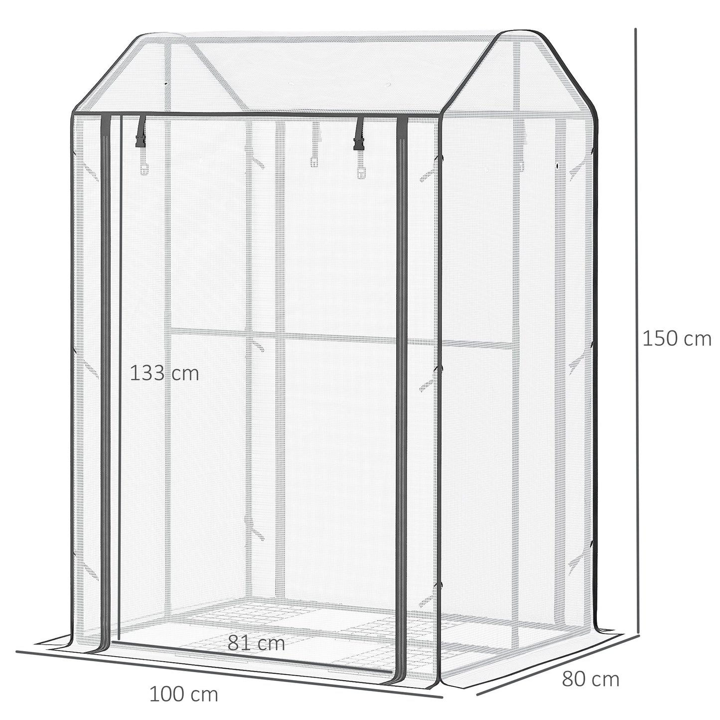 Mini Greenhouse with Shelves Portable Garden Grow House for Plants with Roll Up Door and Vents