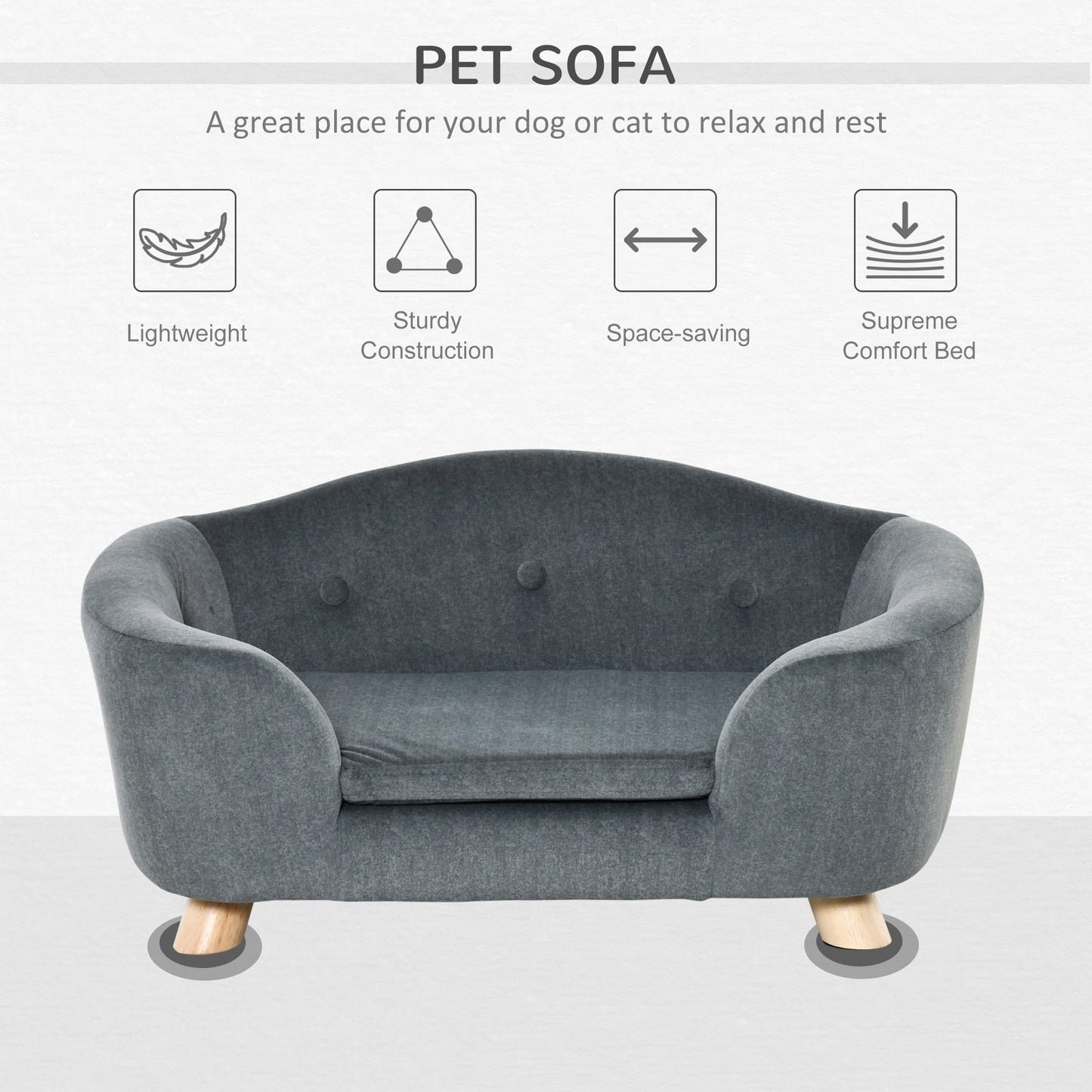 PawHut Pet Sofa Puppy Kitten Lounge