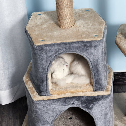 PawHut Cat Tree for Indoor Cats Scratching Posts with 2 Houses