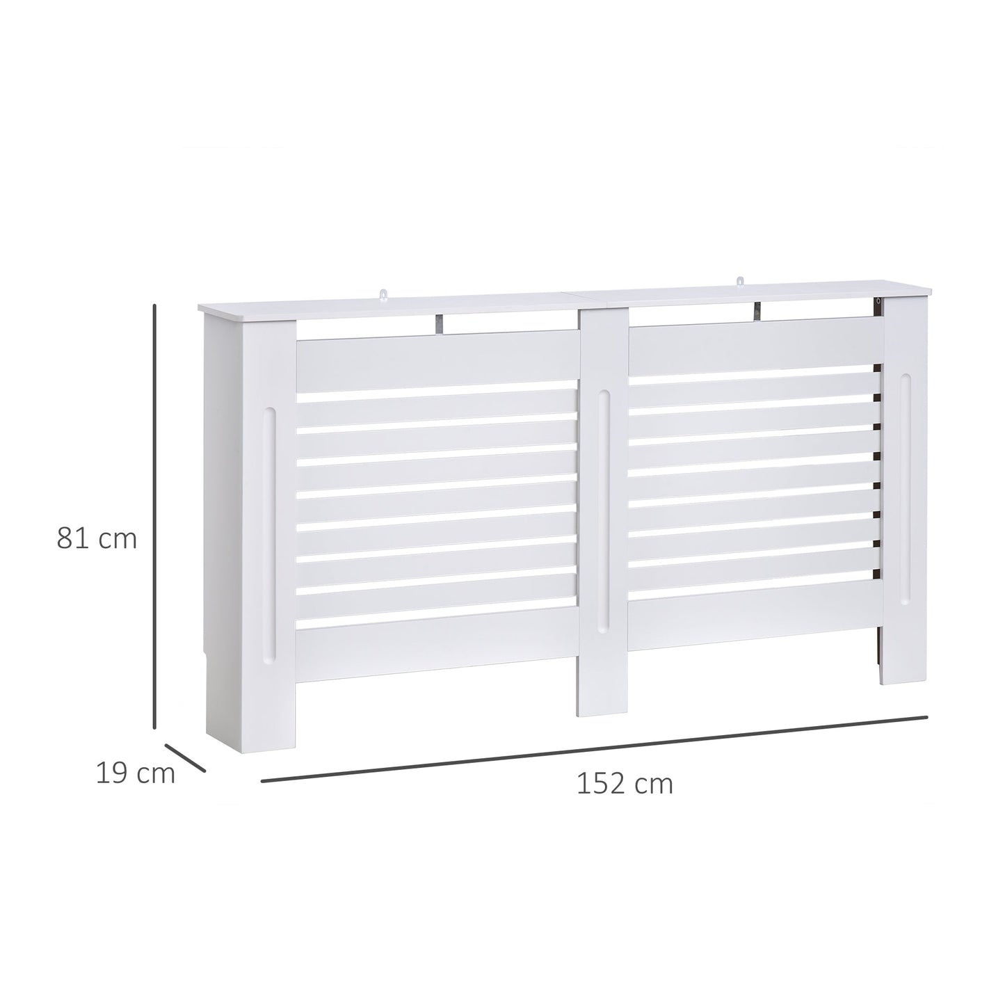 Homcom 152Lx19Wx81H cm Medium-density fibreboard Radiator Cover-White