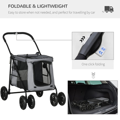 PawHut One-Click Foldable Pet Stroller