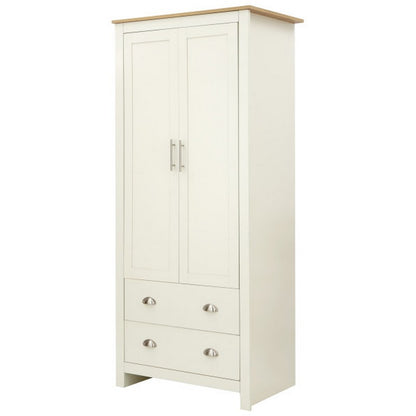 Lancaster Tall Wardrobe Cream 2 Doors 2 Drawers