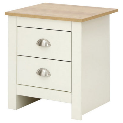 Lancaster Bedside Table Cream 2 Drawers