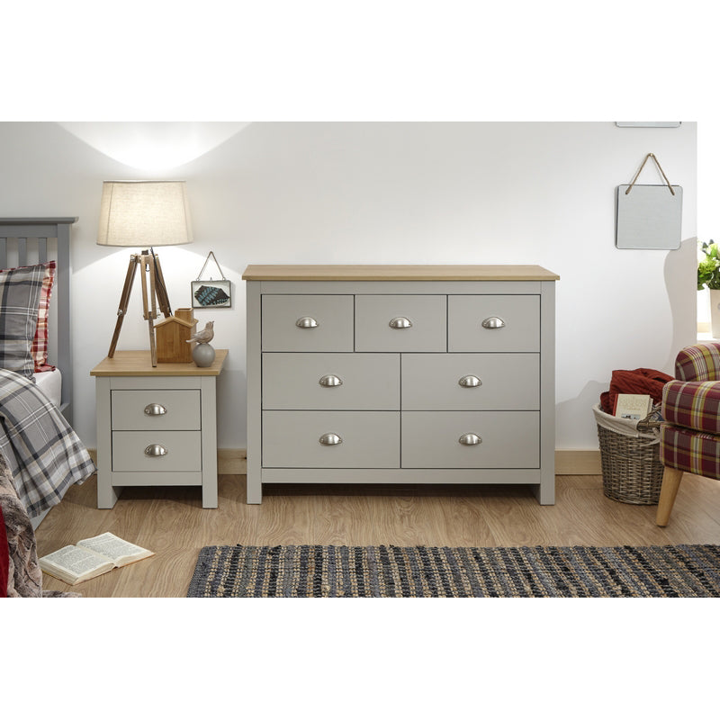 Lancaster Large Chest of Drawers Grey 7 Drawers