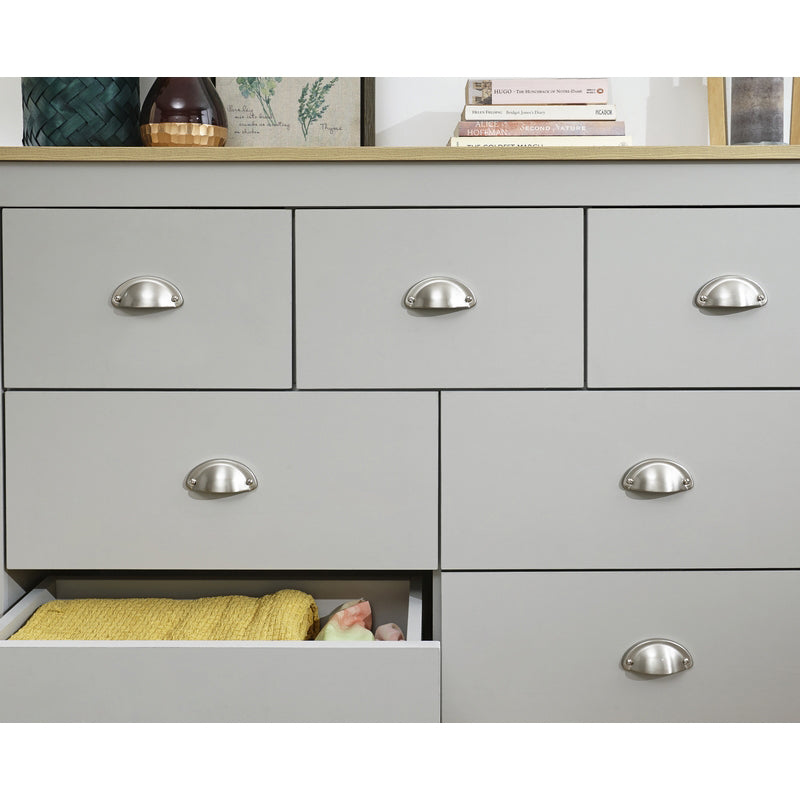 Lancaster Large Chest of Drawers Grey 7 Drawers