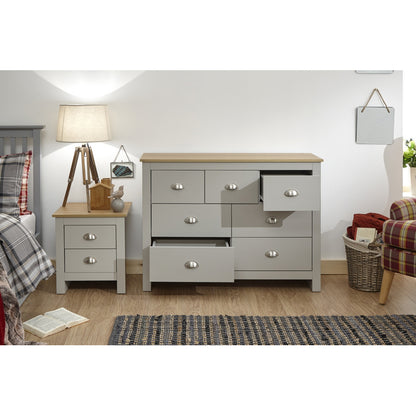 Lancaster Large Chest of Drawers Grey 7 Drawers