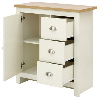 Lancaster Sideboard Cream 1 Door 2 Shelves 3 Drawers