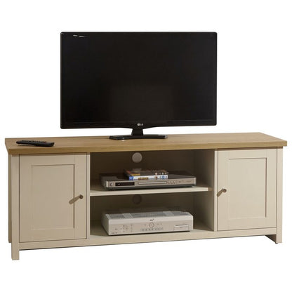 Lancaster TV Unit Cream 2 Shelves 2 Doors