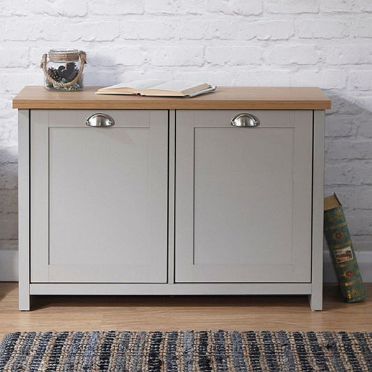 Lancaster Shoe Storage Grey 2 Doors 4 Shelves