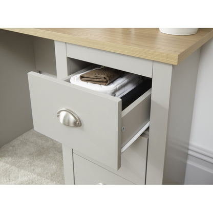 Lancaster Desk Grey 4 Drawers 1 Door