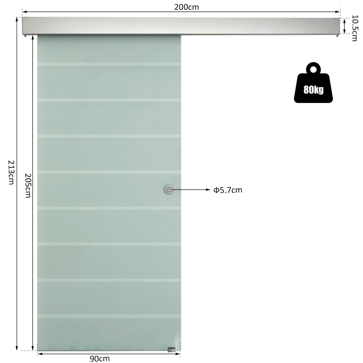 90cm Sliding Glass Door Set Include Hardware Track Kit