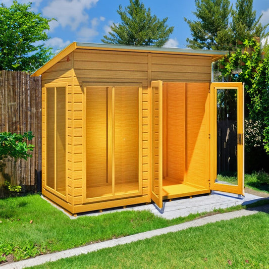 Shire Lela 4' 2" x 7' 9" Pent Summerhouse - Premium Dip Treated Shiplap