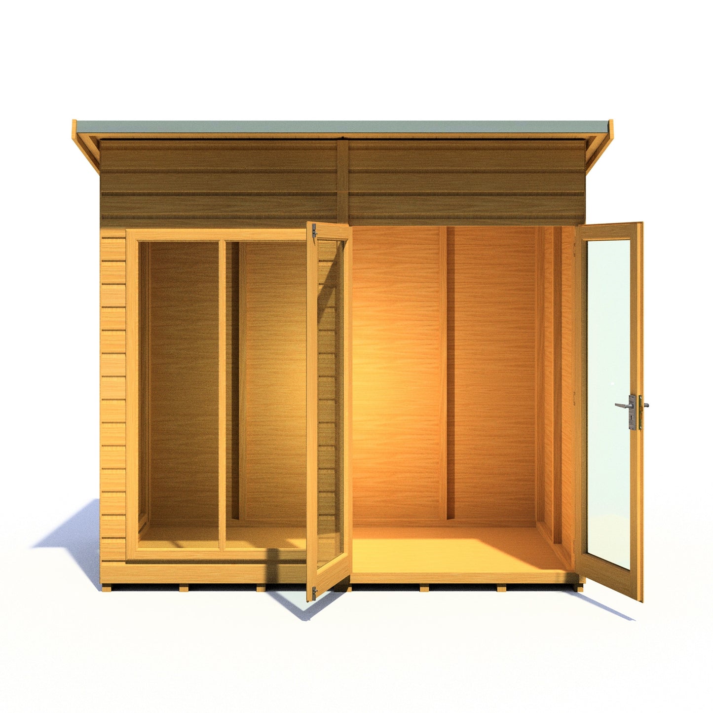 Shire Lela 4' 2" x 7' 9" Pent Summerhouse - Premium Dip Treated Shiplap