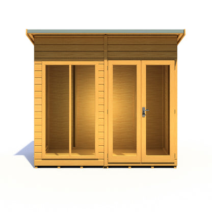 Shire Lela 4' 2" x 7' 9" Pent Summerhouse - Premium Dip Treated Shiplap