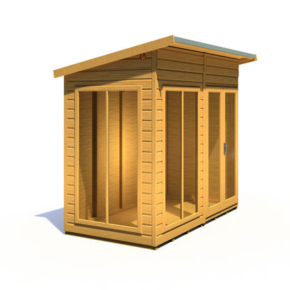 Shire Lela 4' 2" x 7' 9" Pent Summerhouse - Premium Dip Treated Shiplap