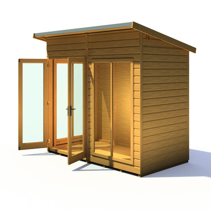 Shire Lela 4' 2" x 7' 9" Pent Summerhouse - Premium Dip Treated Shiplap