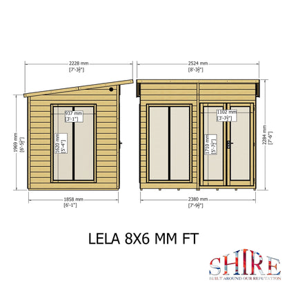 Shire Lela 6' 1" x 7' 9" Pent Summerhouse - Premium Dip Treated Shiplap