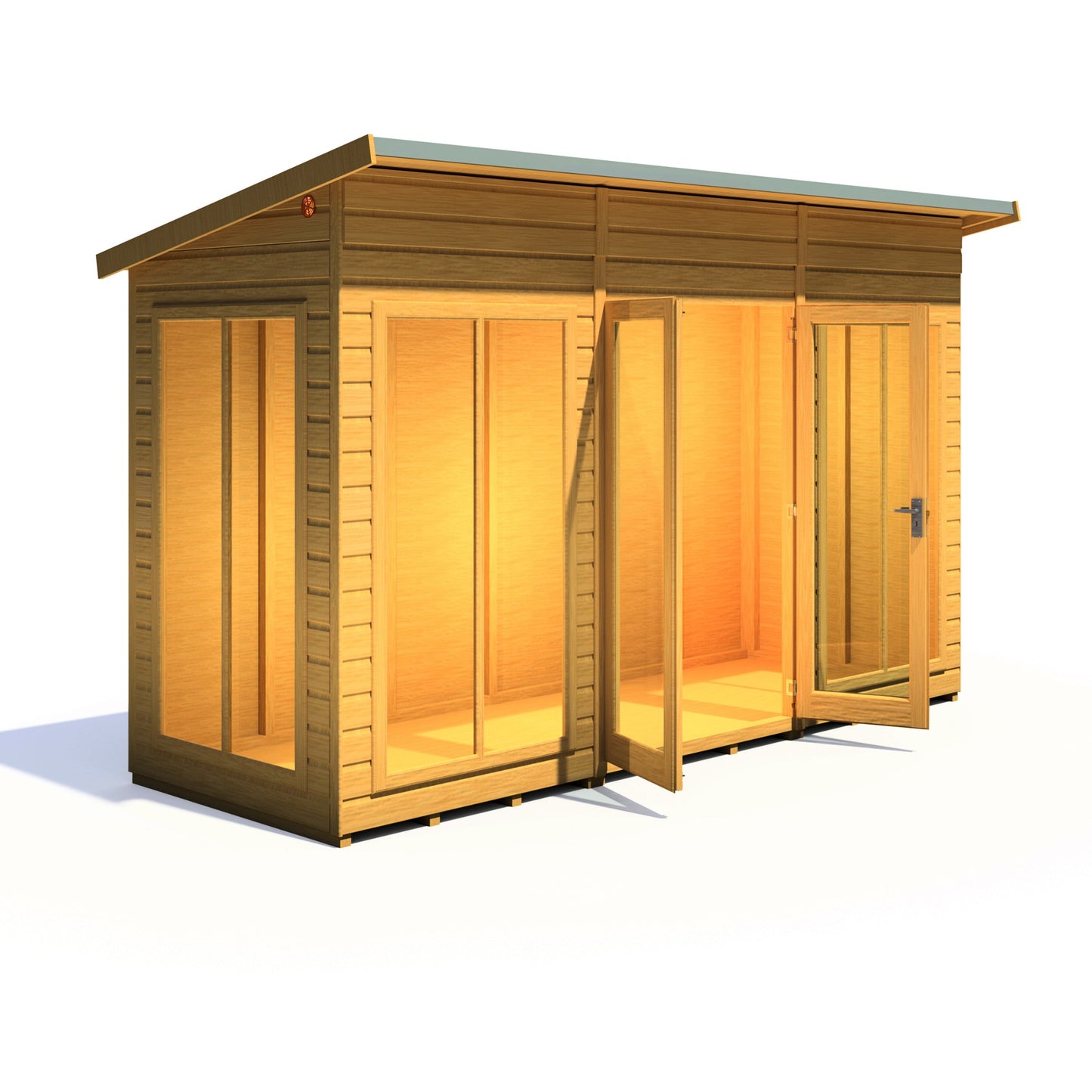 Shire Lela 4' 2" x 11' 8" Pent Summerhouse - Premium Dip Treated Shiplap