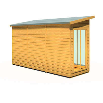 Shire Lela 4' 2" x 11' 8" Pent Summerhouse - Premium Dip Treated Shiplap