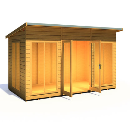 Shire Lela 6' 1" x 11' 8" Pent Summerhouse - Premium Dip Treated Shiplap