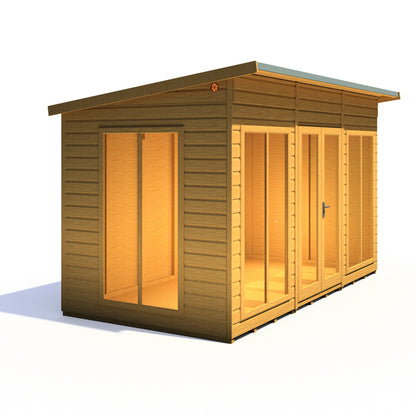 Shire Lela 6' 1" x 11' 8" Pent Summerhouse - Premium Dip Treated Shiplap