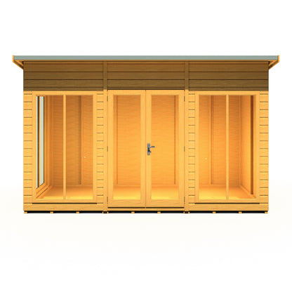 Shire Lela 6' 1" x 11' 8" Pent Summerhouse - Premium Dip Treated Shiplap