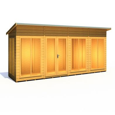 Shire Lela 4' 2" x 15' 7" Pent Summerhouse - Premium Dip Treated Shiplap