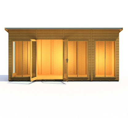 Shire Lela 4' 2" x 15' 7" Pent Summerhouse - Premium Dip Treated Shiplap