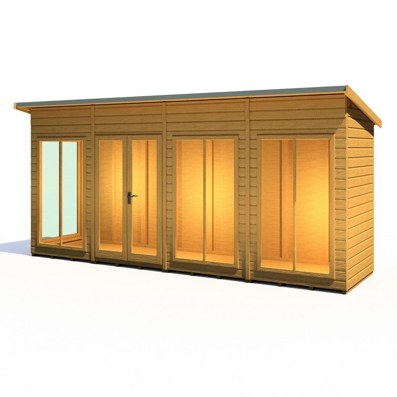 Shire Lela 4' 2" x 15' 7" Pent Summerhouse - Premium Dip Treated Shiplap