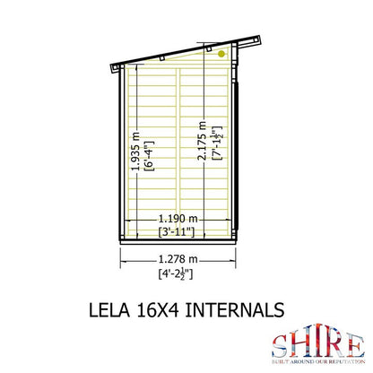 Shire Lela 4' 2" x 15' 7" Pent Summerhouse - Premium Dip Treated Shiplap