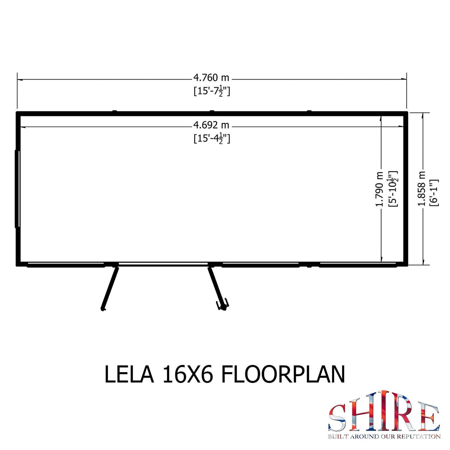 Shire Lela 6' 1" x 15' 7" Pent Summerhouse - Premium Dip Treated Shiplap