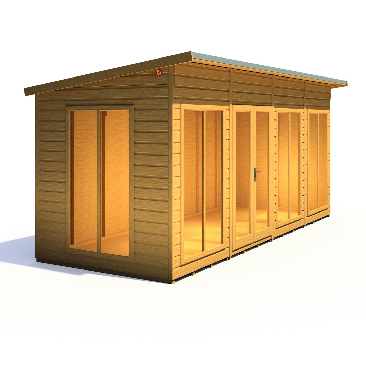 Shire Lela 6' 1" x 15' 7" Pent Summerhouse - Premium Dip Treated Shiplap