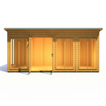 Shire Lela 6' 1" x 15' 7" Pent Summerhouse - Premium Dip Treated Shiplap