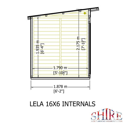 Shire Lela 6' 1" x 15' 7" Pent Summerhouse - Premium Dip Treated Shiplap