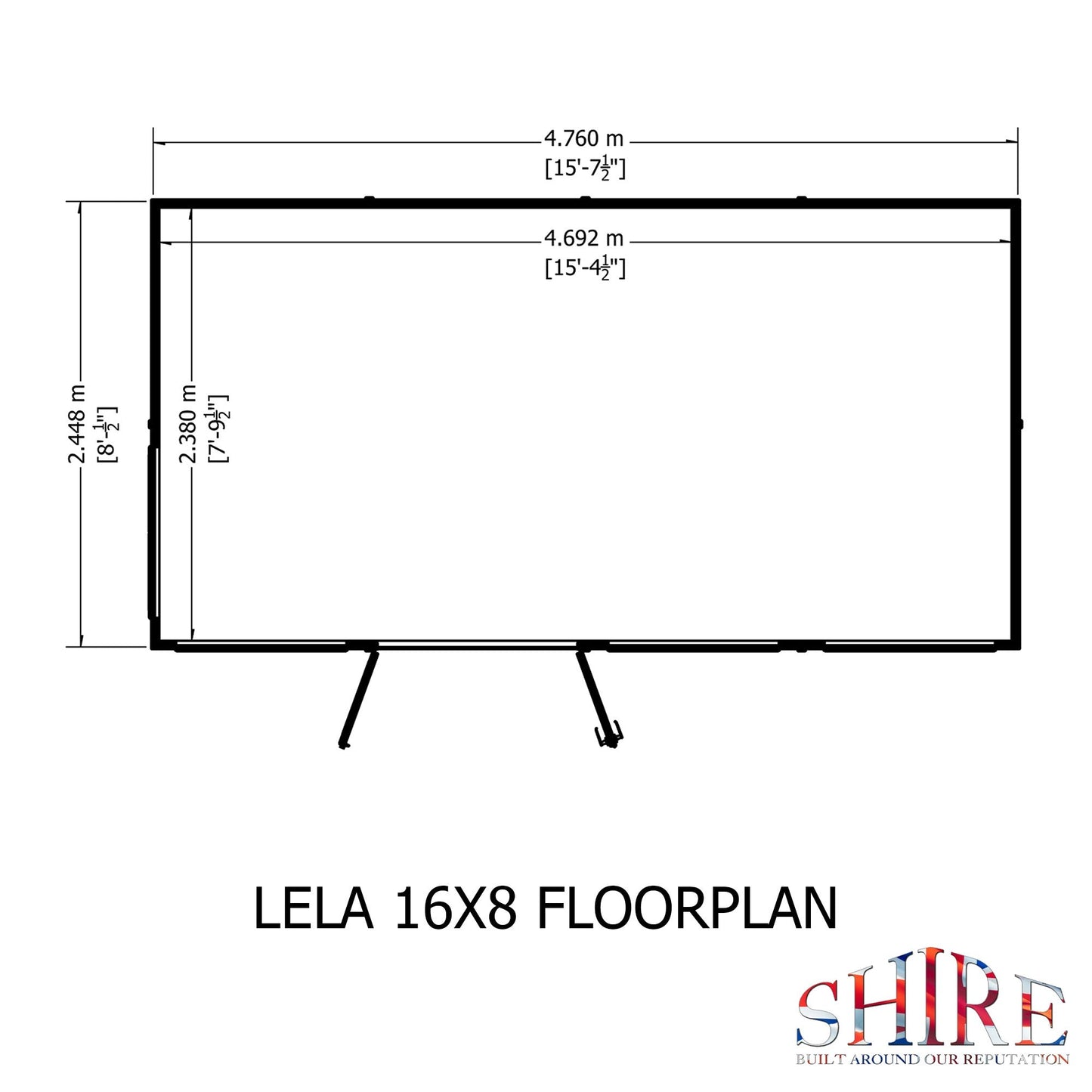 Shire Lela 8' 1" x 15' 7" Pent Summerhouse - Premium Dip Treated Shiplap