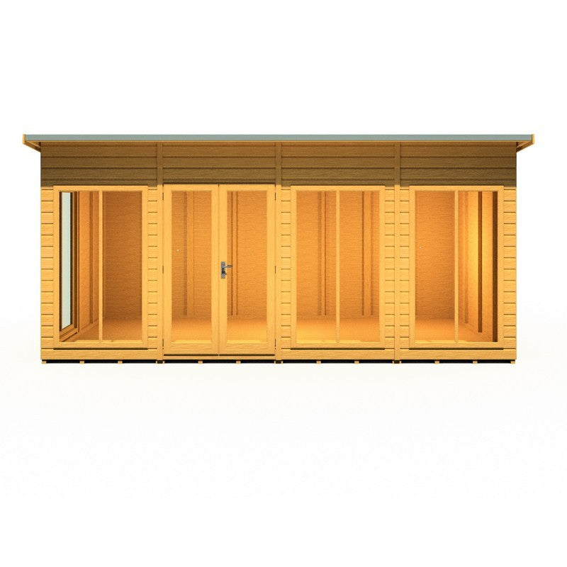 Shire Lela 8' 1" x 15' 7" Pent Summerhouse - Premium Dip Treated Shiplap