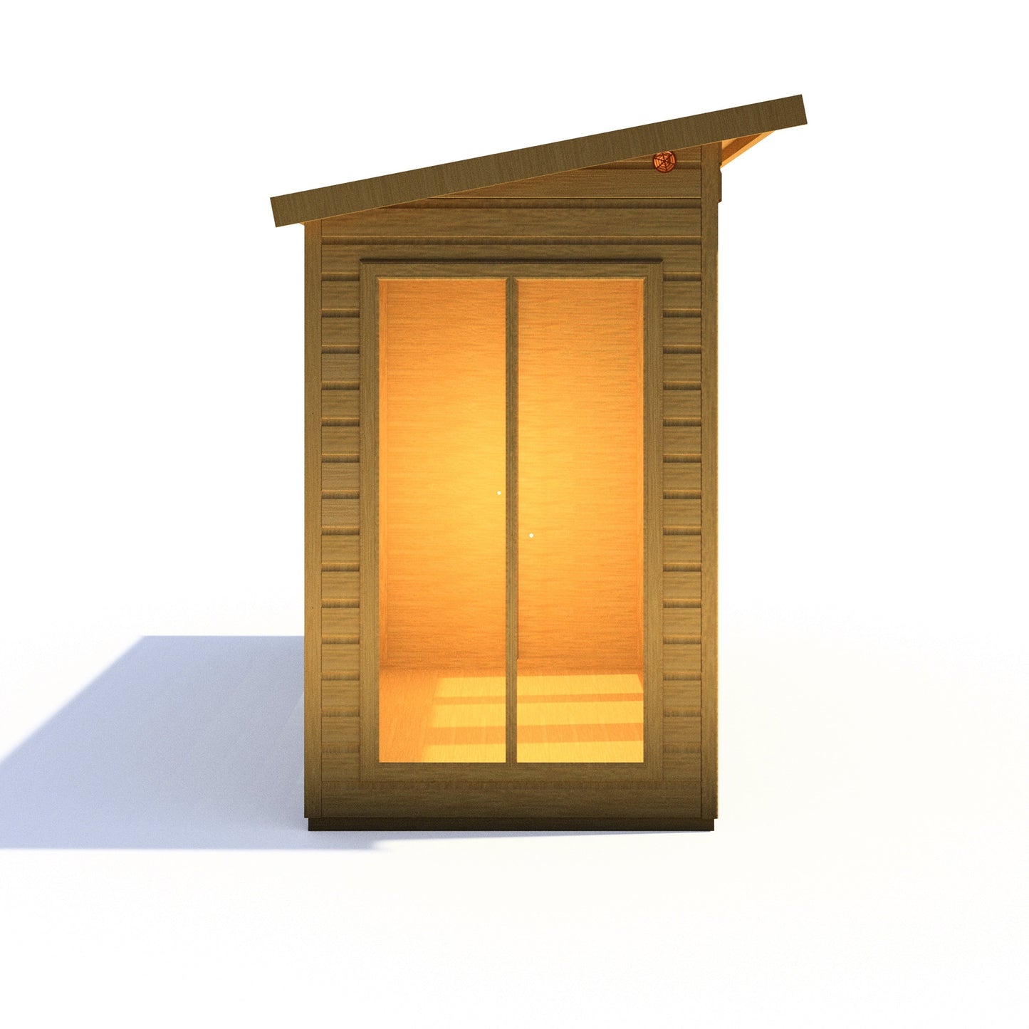 Shire Lela 4' 2" x 11' 8" Pent Summerhouse with Side Shed - Premium Dip Treated Shiplap