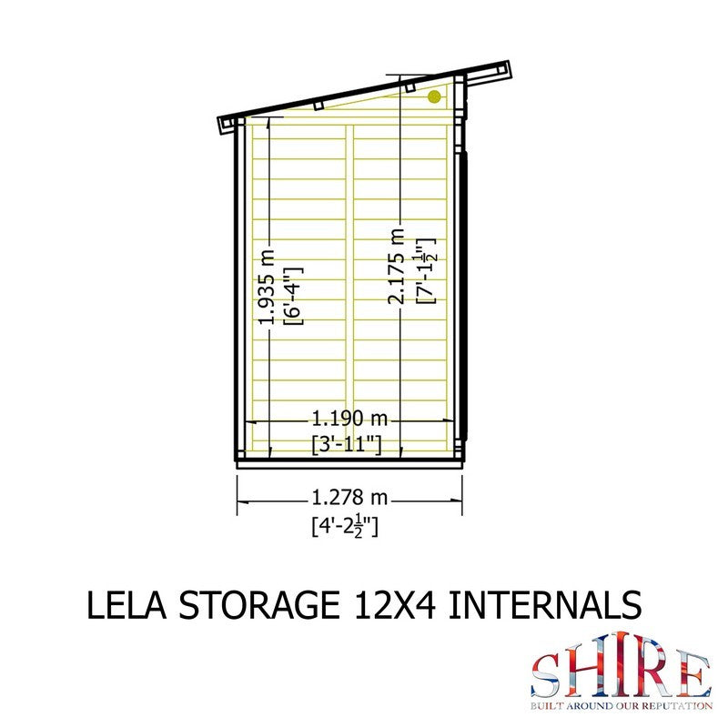 Shire Lela 4' 2" x 11' 8" Pent Summerhouse with Side Shed - Premium Dip Treated Shiplap