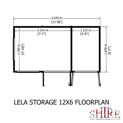 Shire Lela 6' 1" x 11' 8" Pent Summerhouse with Side Shed - Premium Dip Treated Shiplap