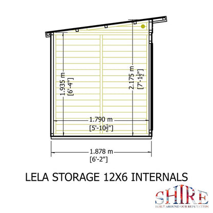 Shire Lela 6' 1" x 11' 8" Pent Summerhouse with Side Shed - Premium Dip Treated Shiplap