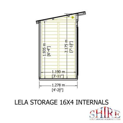 Shire Lela 4' 2" x 15' 7" Pent Summerhouse with Side Shed - Premium Dip Treated Shiplap