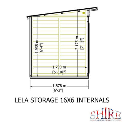 Shire Lela 6' 1" x 15' 7" Pent Summerhouse with Side Shed - Premium Dip Treated Shiplap