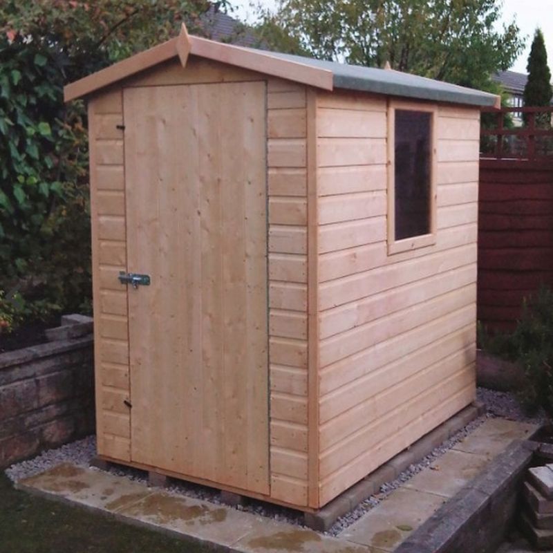 Shire Lewis 4' 4" x 6' 2" Apex Shed - Premium Pressure Treated Shiplap