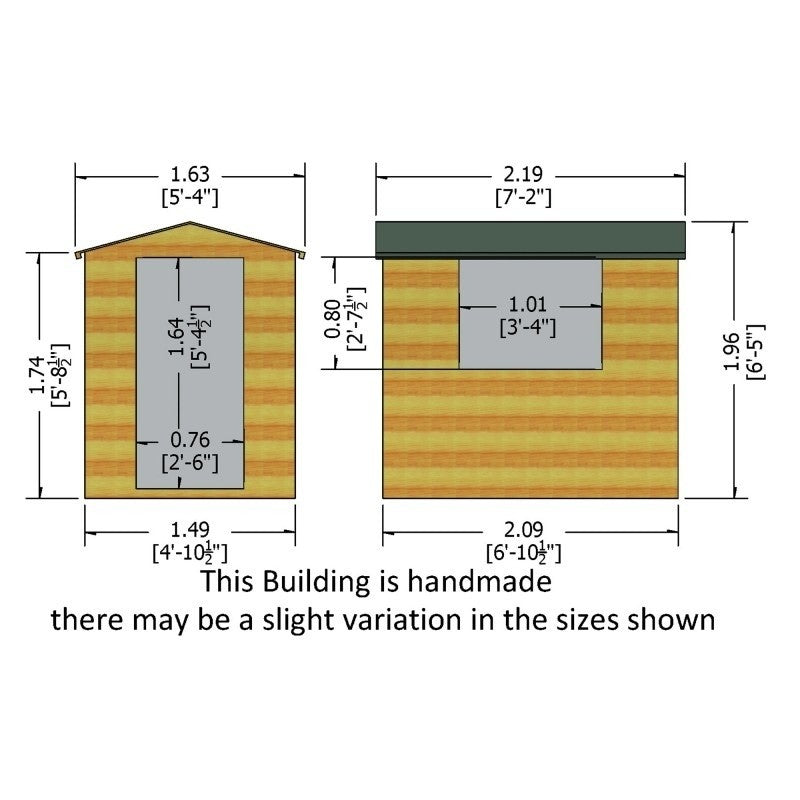 Shire Lewis 5' 4" x 7' 2" Apex Shed - Premium Coated Shiplap