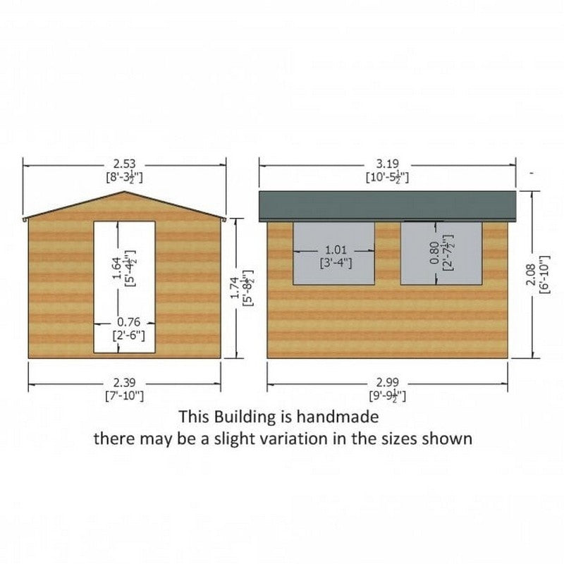 Shire Lewis 8' 3" x 10' 5" Apex Shed - Premium Coated Shiplap