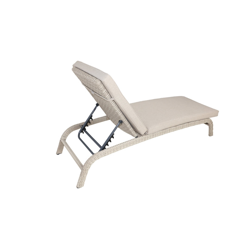 Tuscany Rattan Garden Patio Sun Lounger by Royalcraft with Grey Cushions