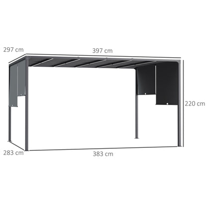 3m x 4m Metal Pergola with Retractable Roof