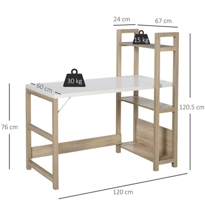 Computer Desk with 3 Tier Storage Shelves