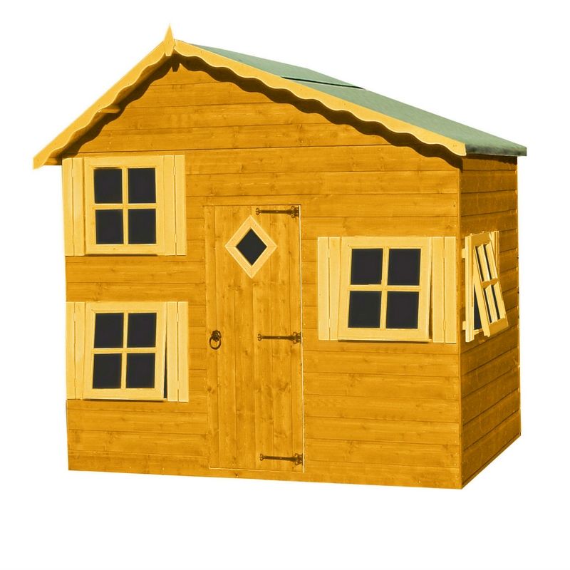 Shire Loft 7' 10" x 7' 1" Offset Apex Children's Playhouse - Premium Dip Treated Shiplap