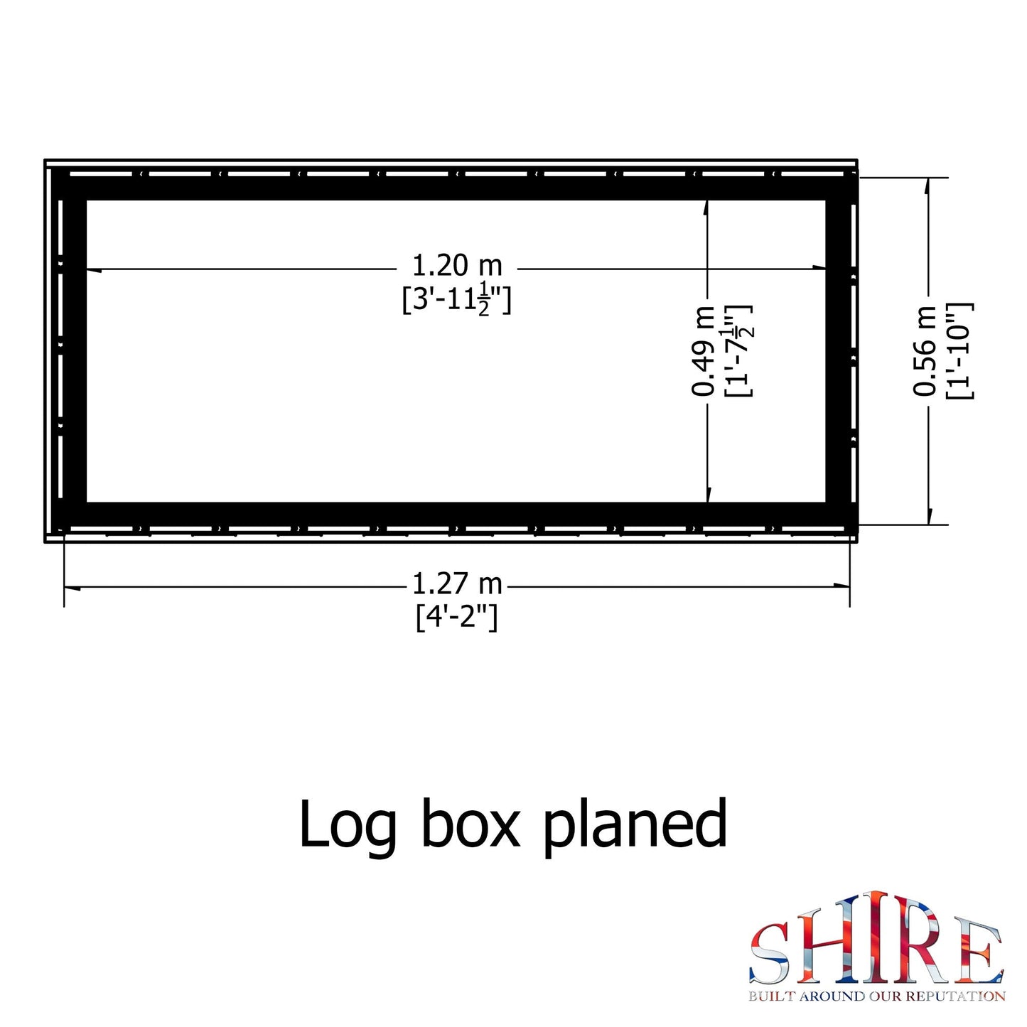 Shire Log Box 4' 3" x 2' Flat Log Store - Premium Pressure Treated Shiplap